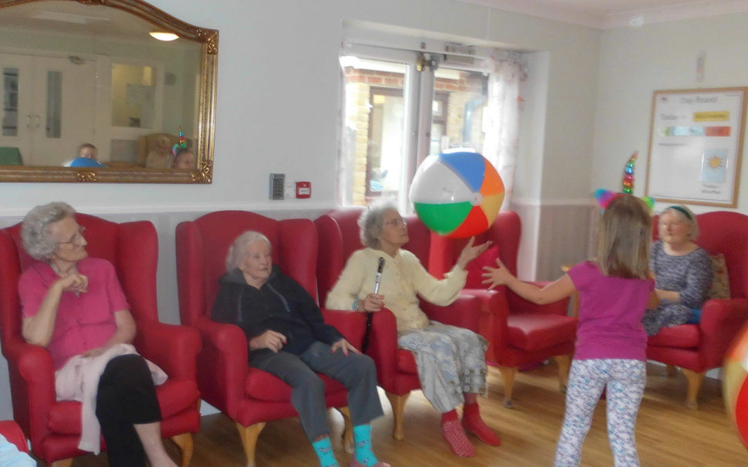 Beach ball games at Woodstock Residential Care Home