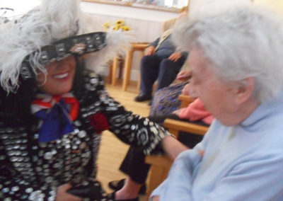 Singer Annie and a resident at Woodstock Residential Care Home