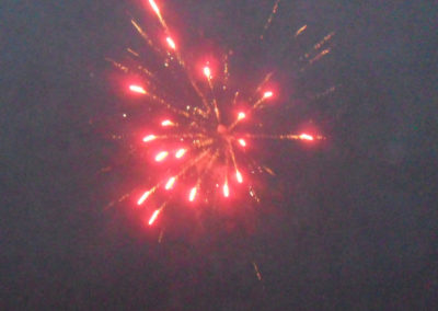 A red firework in the sky