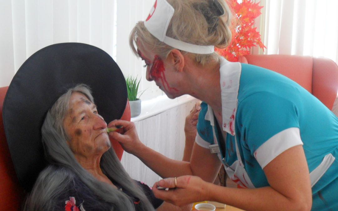 Halloween face paints and crazy costumes at Woodstock Residential Care Home