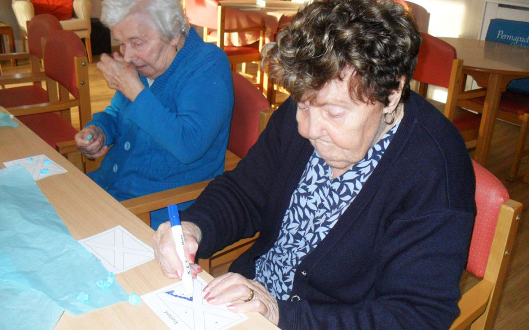 St Andrews Day arts and crafts at Woodstock Residential Care Home