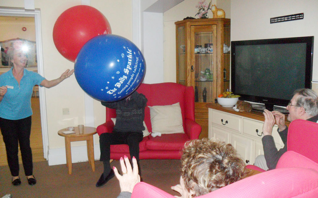 Giant balloon games at Woodstock Residential Care Home
