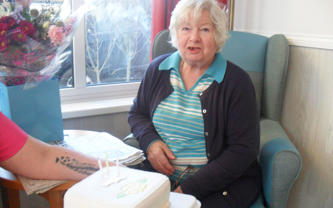Hazel celebrates her 76th birthday at Woodstock Residential Care Home