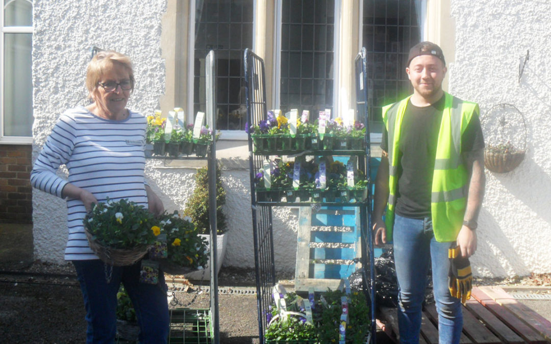 Woodstock Residential Care Home receives bedding plants from Homebase
