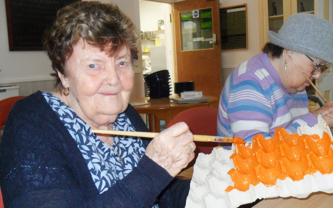 Eggcellent St Davids Day crafts at Woodstock Residential Care Home