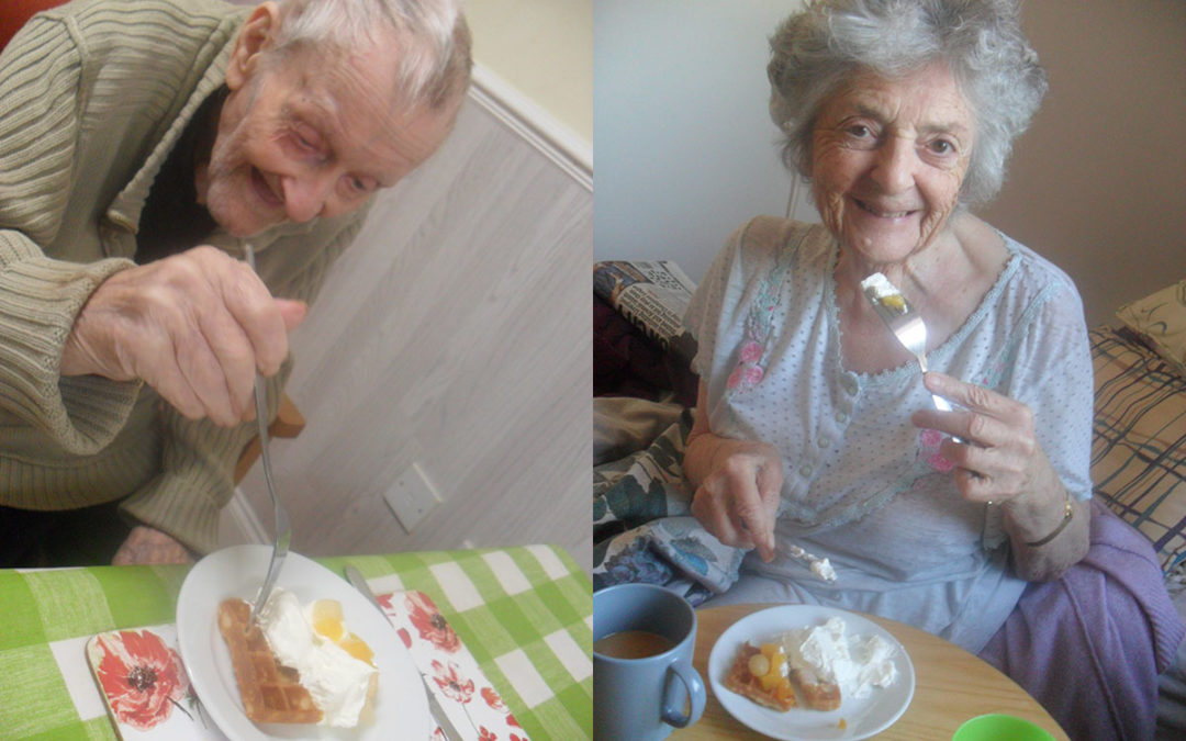 Woodstock Residential Care Home residents celebrate National Waffle Day