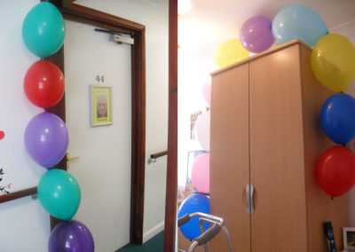 Balloon decorations at Woodstock Residential Care Home  