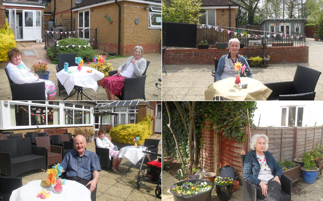 Scones and tea in the garden at Woodstock Residential Care Home