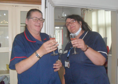 Woodstock Residential Care Home staff enjoying some bubbly