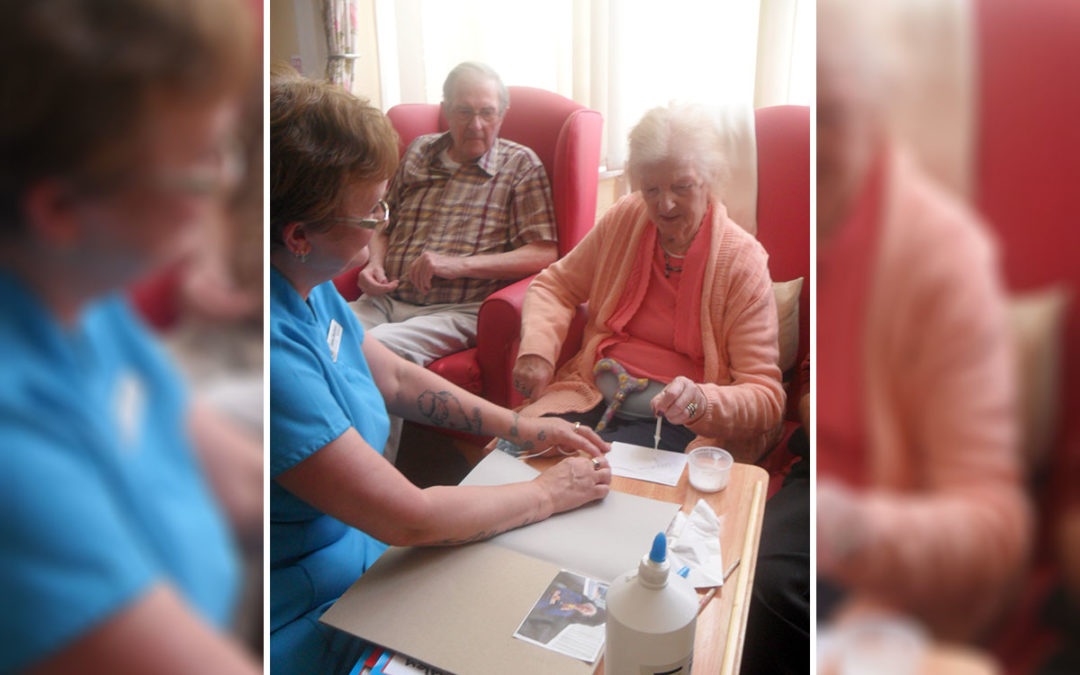 Creating photo albums at Woodstock Residential Care Home