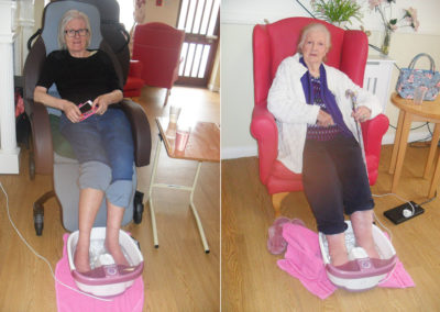 Woodstock Residential Care Home ladies enjoying a foot spa