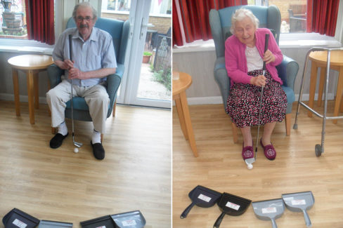 Woodstock Residential Care Home residents enjoying a game of seated golf