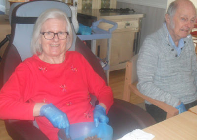 Woodstock Residential Care Home residents making chocolate Rice Krispie cakes for World Chocolate Day 2