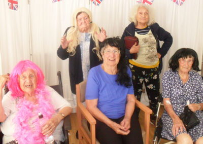 Lady residents dressed up as The Spice Girls for World Photograph Day at Woodstock Residential Care Home