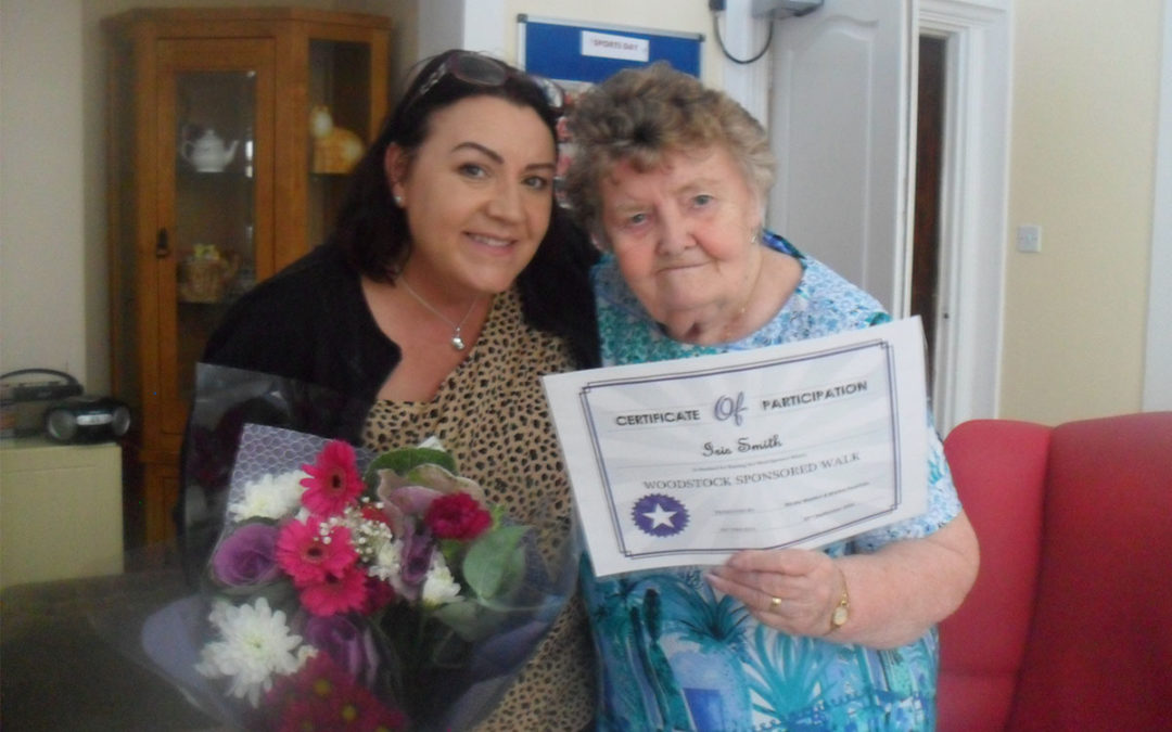 Iris is a champion fundraiser at Woodstock Residential Care Home
