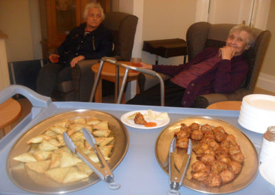 Indian snack tasting at Woodstock Residential Care Home