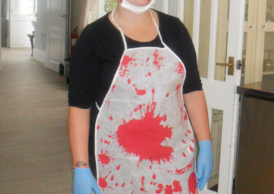 Woodstock Residential Care Home Chef in Halloween fancy dress