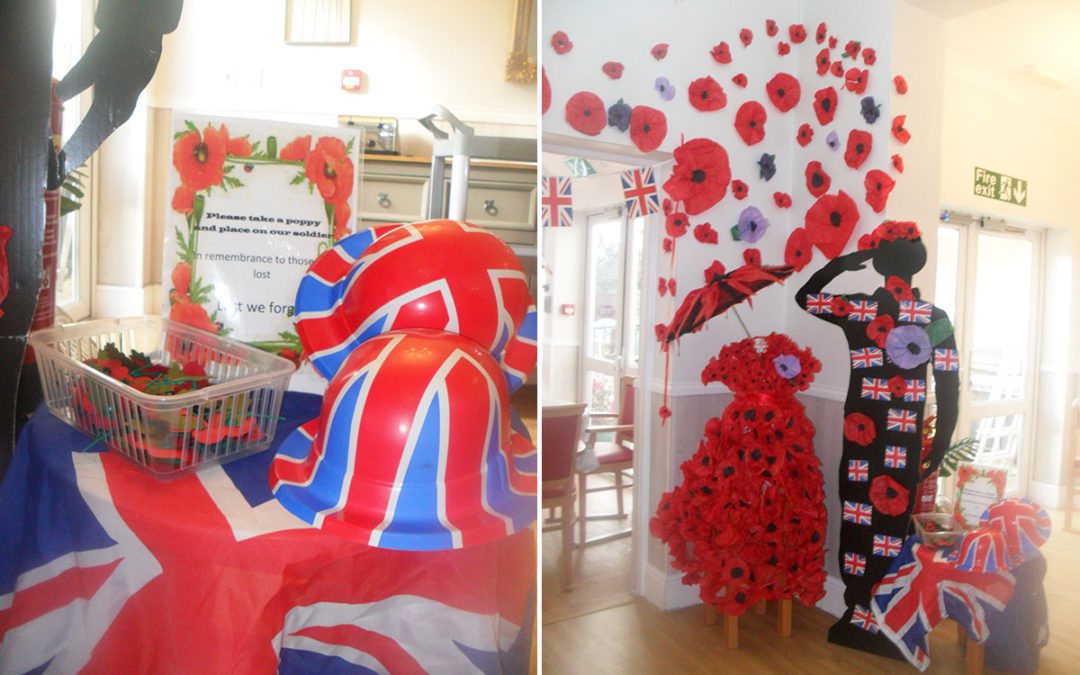 Remembrance poppy tribute at Woodstock Residential Care Home