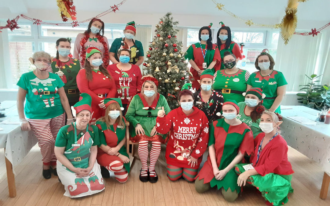 An elfie dash of red and green at Woodstock Residential Care Home
