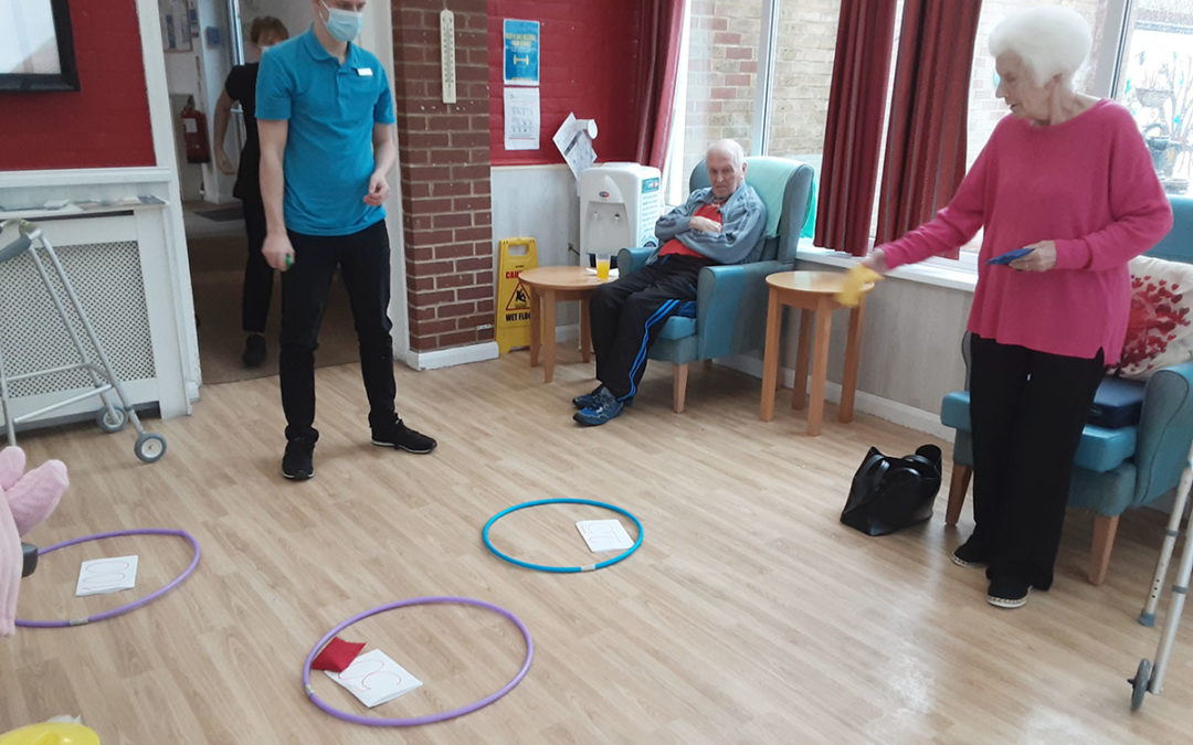 Fun with targets and crafts at Woodstock Residential Care Home