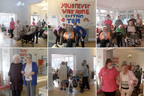 Remembering Sir Tom with a charity laps walk at Woodstock Residential Care Home