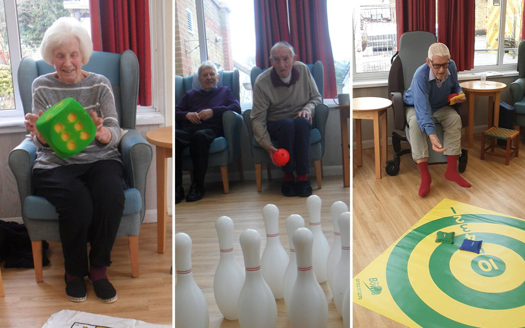 Board games and target practise at Woodstock Residential Care Home