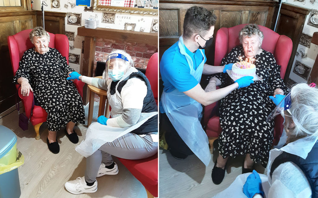 Birthday treats for Iris at Woodstock Residential Care Home