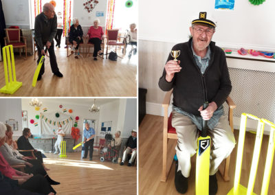 Woodstock Residential Care Home residents and staff playing cricket