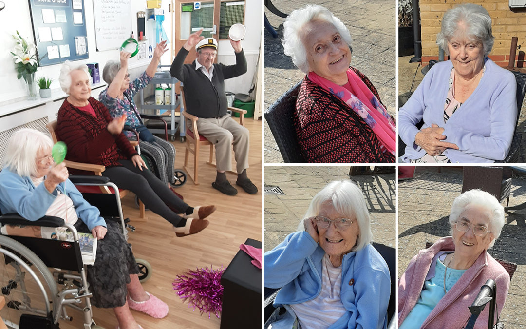 Armchair exercises and enjoying the garden at Woodstock Residential Care Home