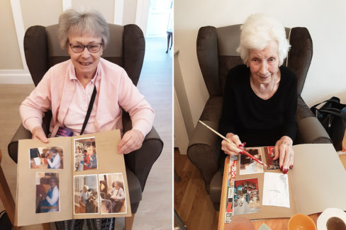 Woodstock Residential Care Home ladies with their homemade photo albums