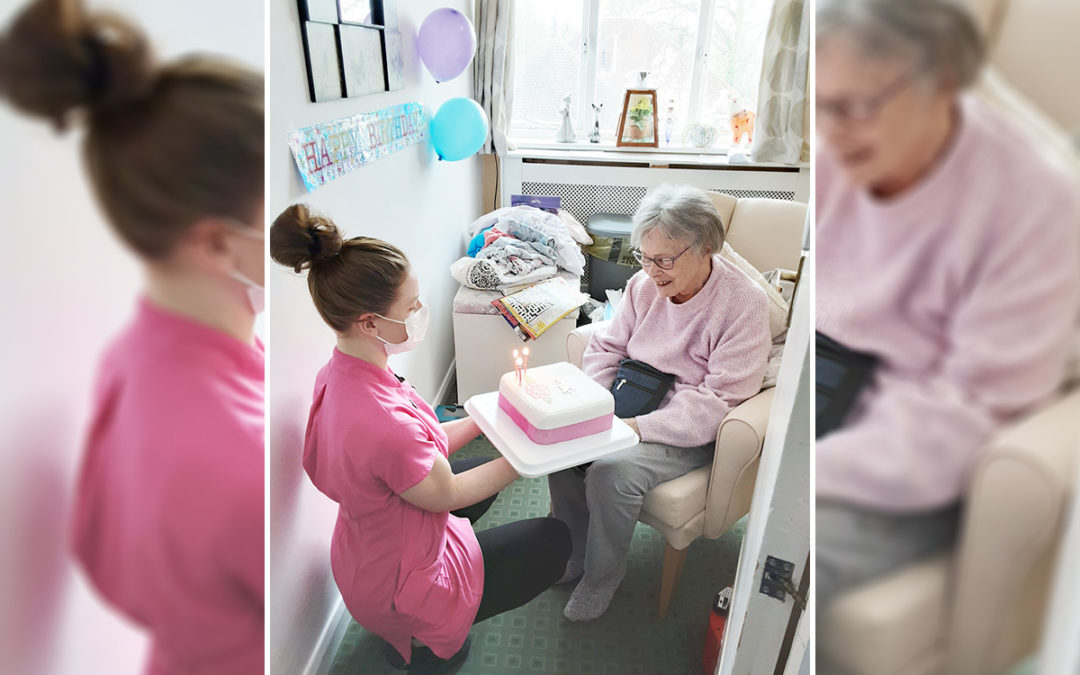 Birthday celebrations for Carol at Woodstock Residential Care Home