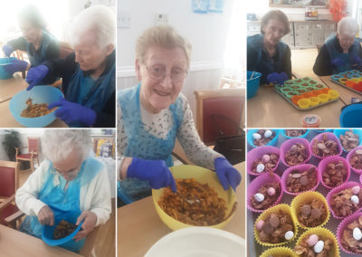 Woodstock Residential Care Home residents making Easter cakes