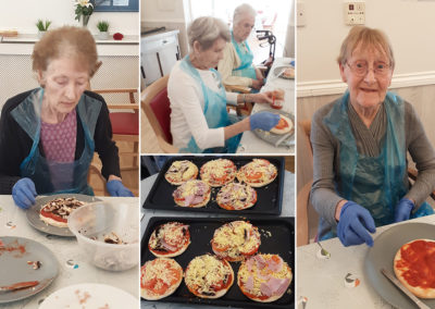 Woodstock Residential Care Home residents making pizzas