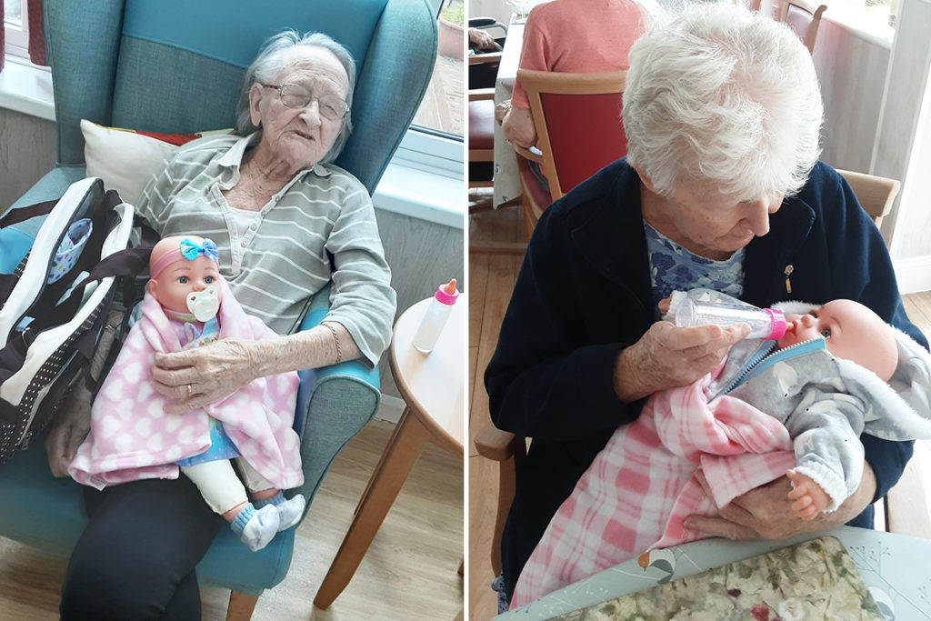 Woodstock Residential Care Home ladies enjoying their new baby dolls