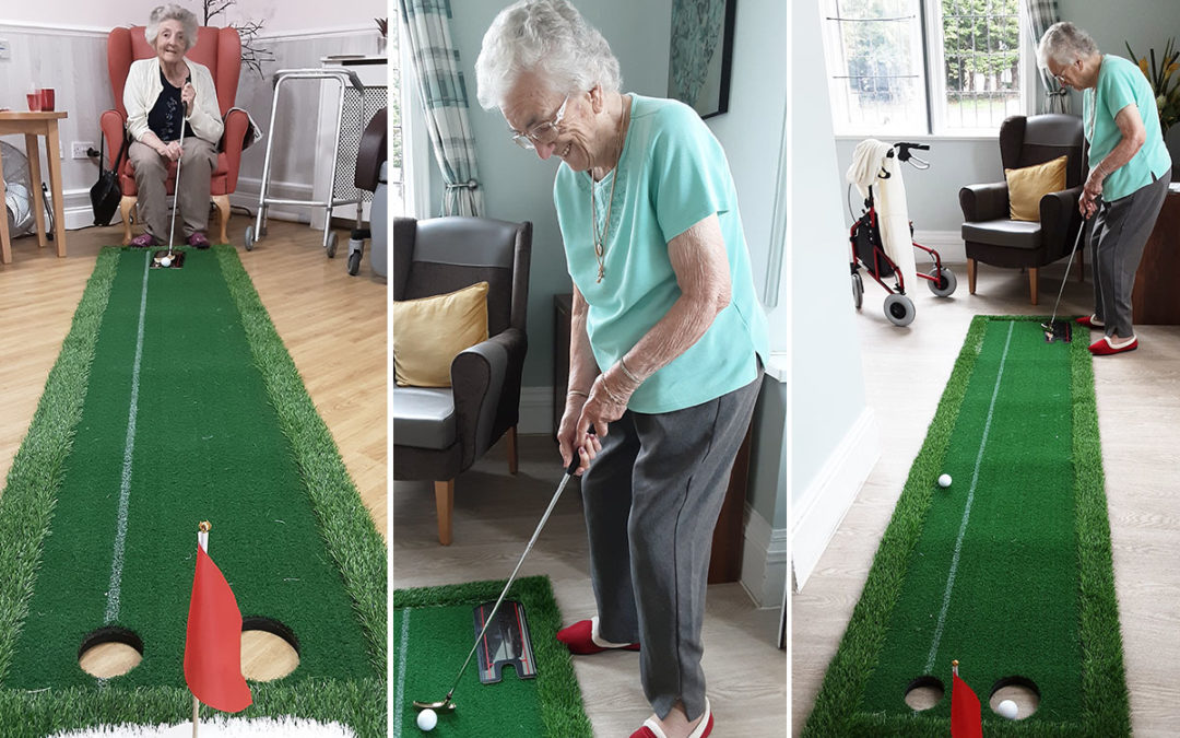 Competitive crazy golf at Woodstock Residential Care Home
