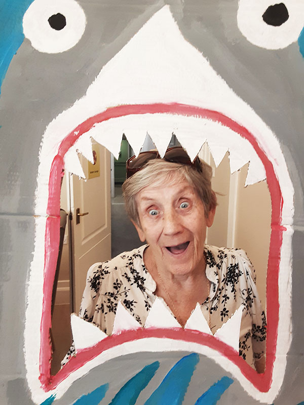 Shark selfie at Woodstock Residential Care Home