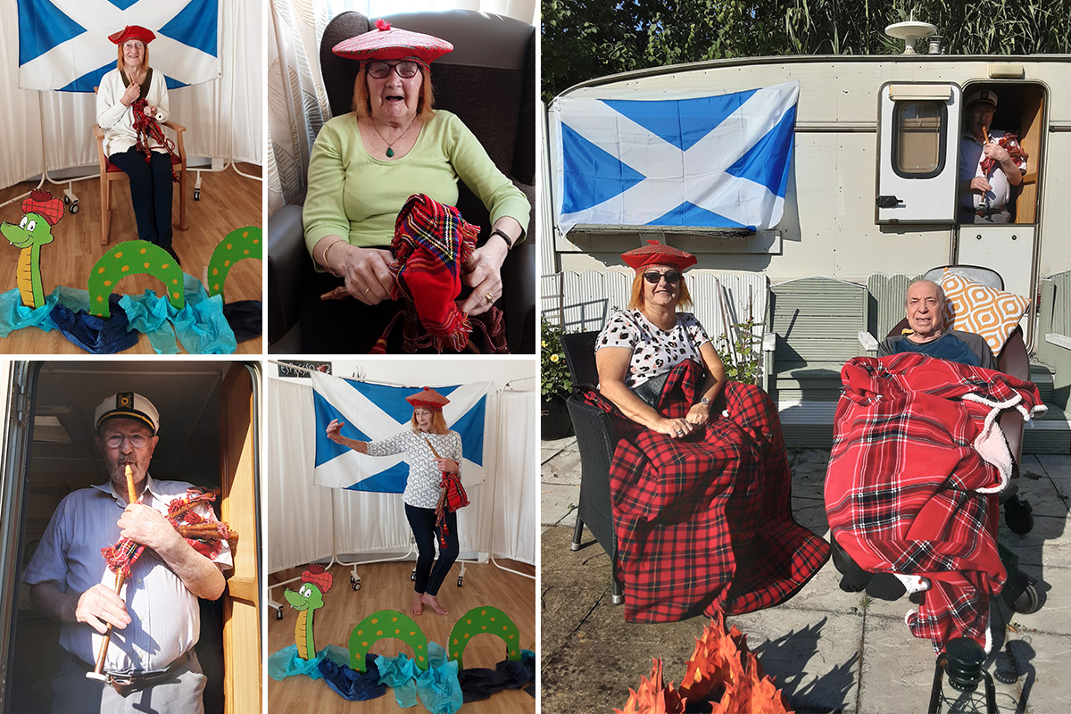 Woodstock Residential Care Home residents enjoying a Scottish themed day