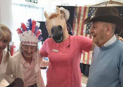 Woodstock Residential Care Home residents and staff in Western themed fancy dress