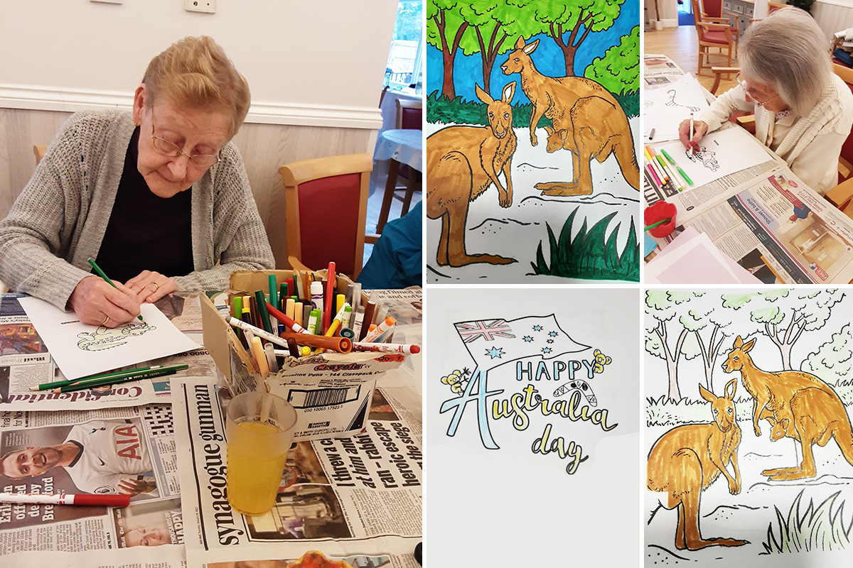 Australian arts and crafts at Woodstock Residential Care Home