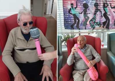 ABBA party with inflatable musical instruments at Woodstock Residential Care Home