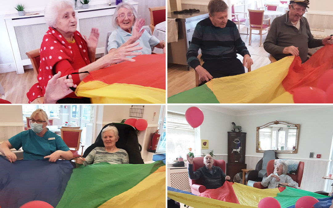 Woodstock Residential Care Home residents enjoy parachute games