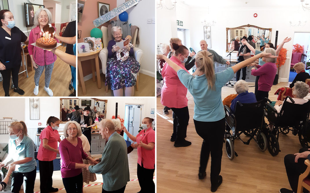Rob T and birthday celebrations at Woodstock Residential Care Home