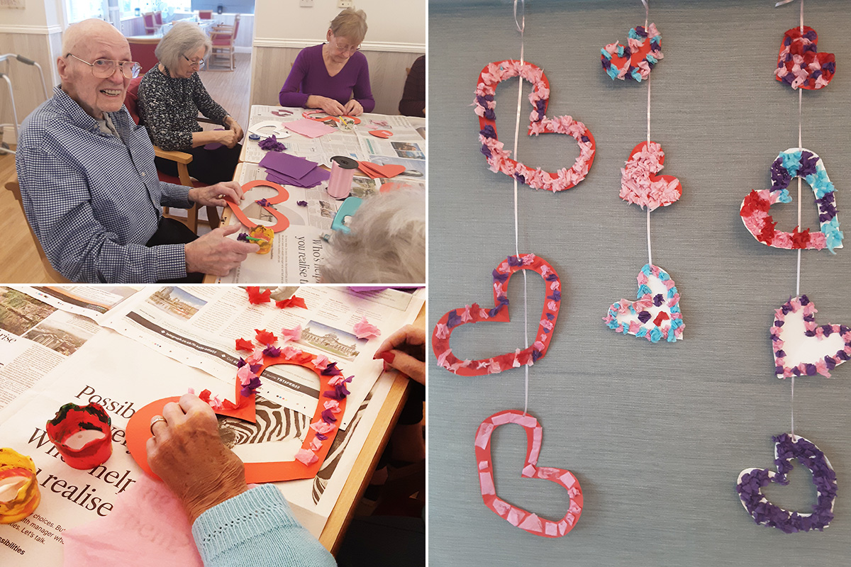 Woodstock Residential Care Home making love heart decorations