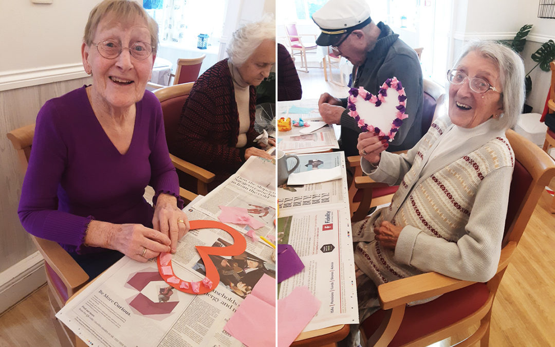 Valentine arts and crafts at Woodstock Residential Care Home