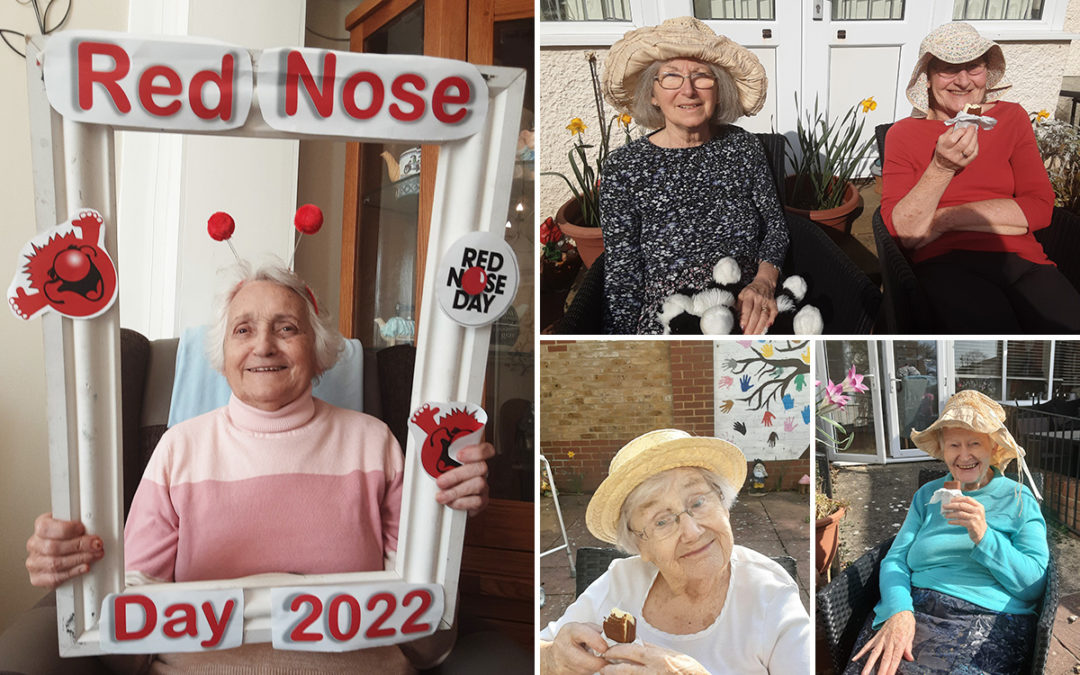 Red Nose Day photoshoot and garden sunshine at Woodstock Residential Care Home