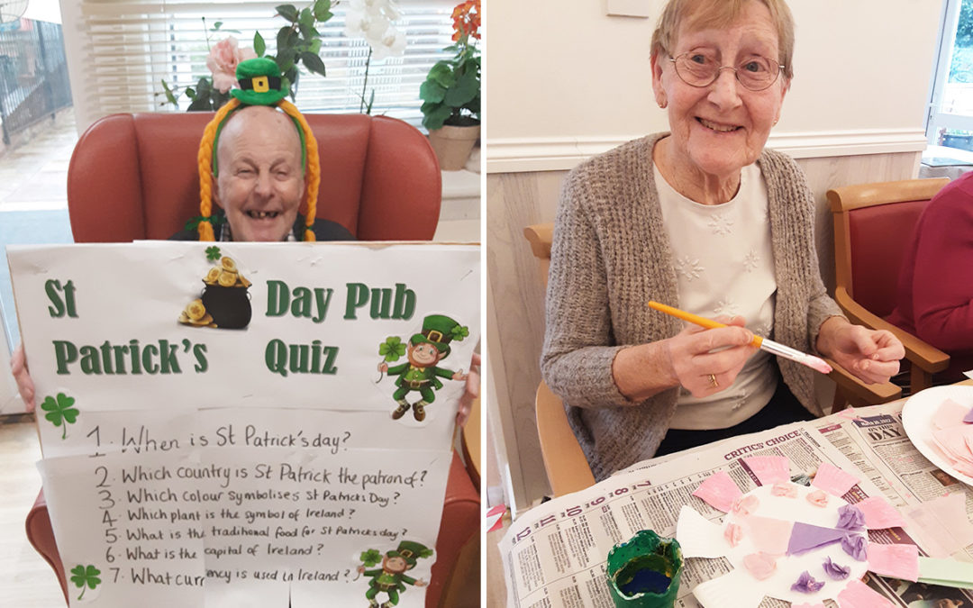 St Patricks Day fun and Mothers Day crafts at Woodstock Residential Care Home