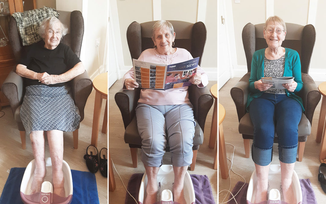 Foot spas and relaxation at Woodstock Residential Care Home