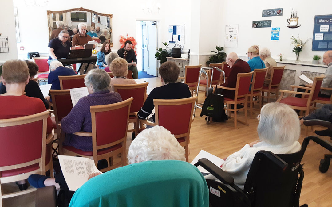 Woodstock Residential Care Home residents enjoy a visit from local church members