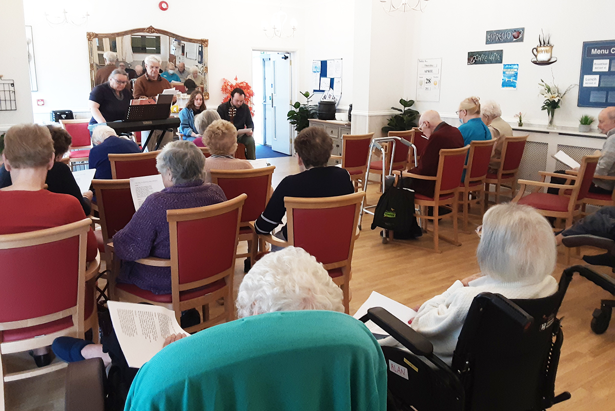Woodstock Residential Care Home residents enjoy a visit from local church members