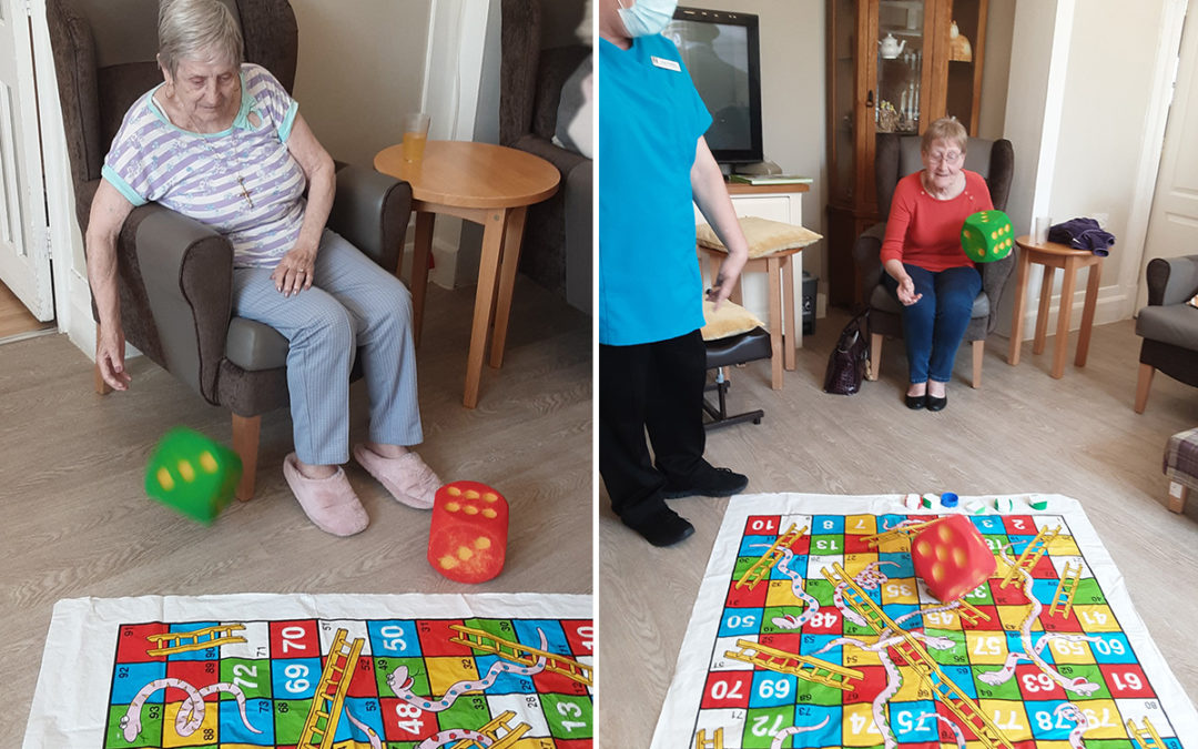 Woodstock Residential Care Home residents enjoy floor snakes and ladders